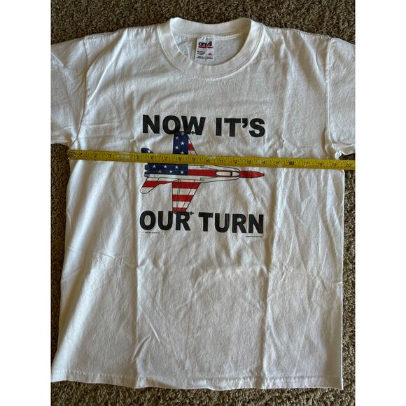 VTG 2001 US Air Force Military Americana 911 Anti Terrorist M Anvil Wht T-shirt - Picture 5 of 6